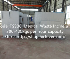 Model: TS300, Medical Waste Incinerator 300-400kgs per hour capacity
