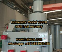 HICLOVER Incinerator Model YD600 with heat recovery 600-800kgs per hour capacity